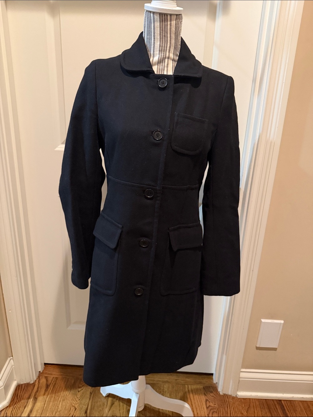 Club Monaco Navy Wool Blend Pea Coat